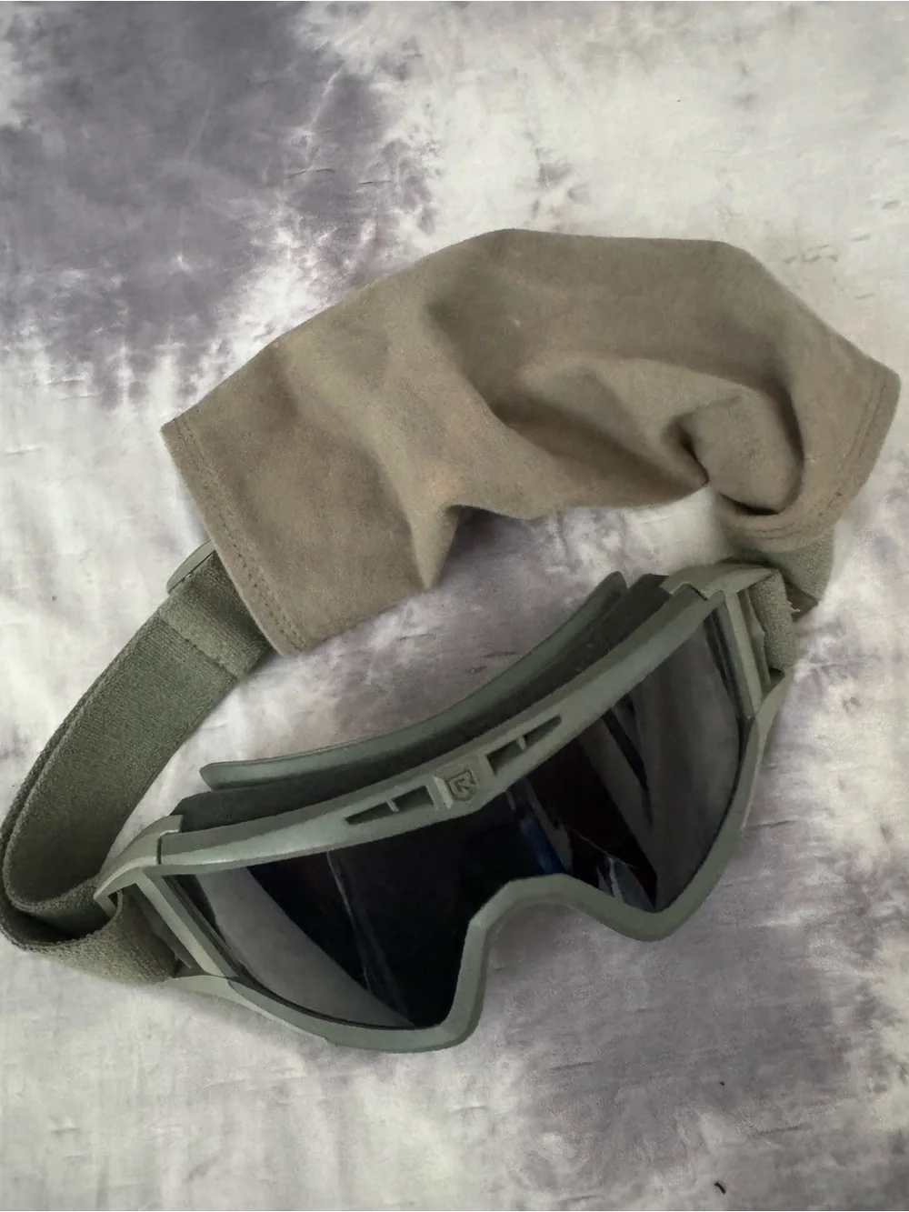 Tactical Olive Green Goggles with Mirrored Lens